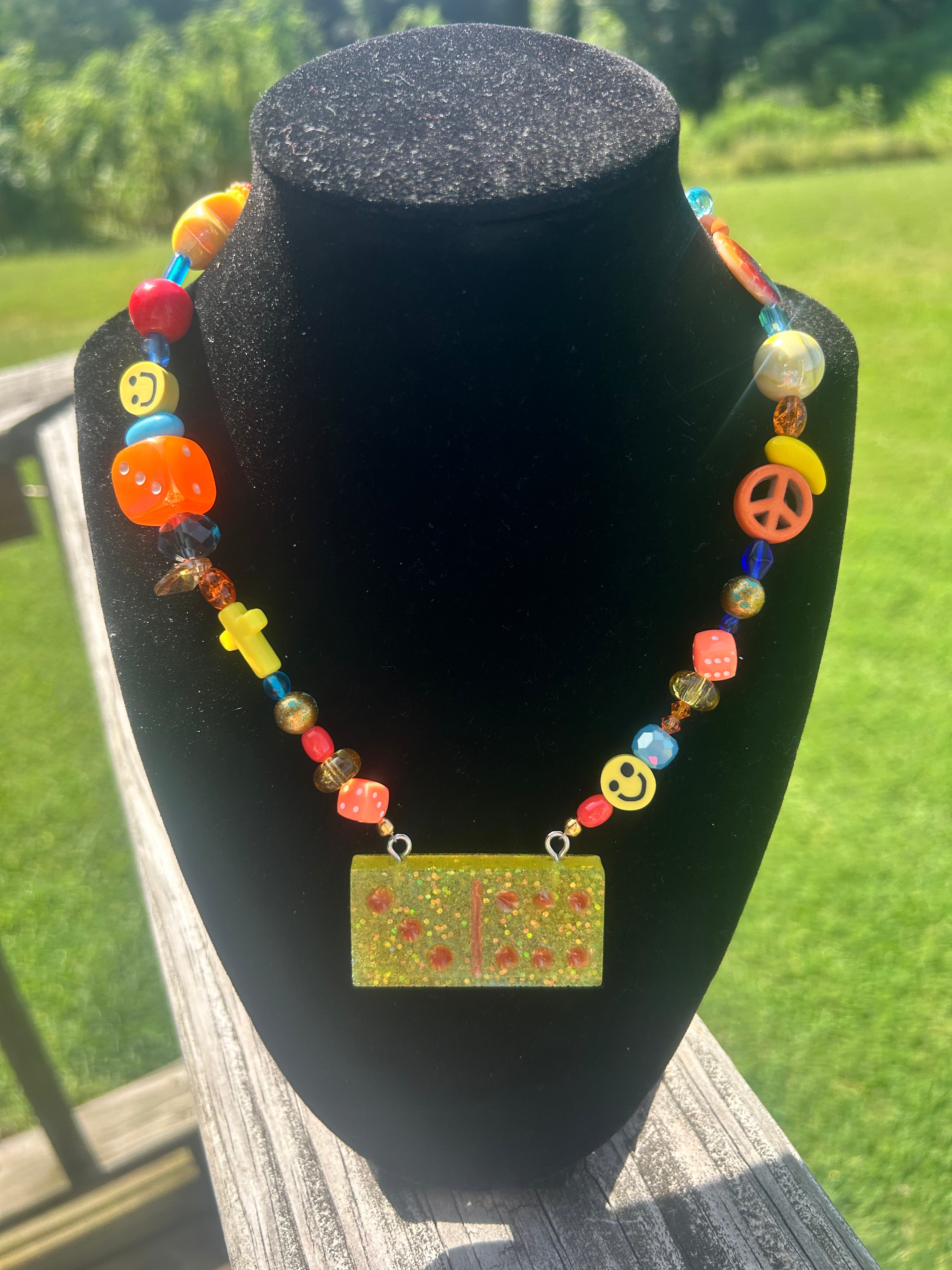 Pocket full of Sunshine Happy Domino Necklace