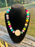 Good Vibrations colorful acrylic stone statement necklace