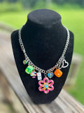 Silver Funky Charm Necklace | Boho Statement Dopamine Jewelry