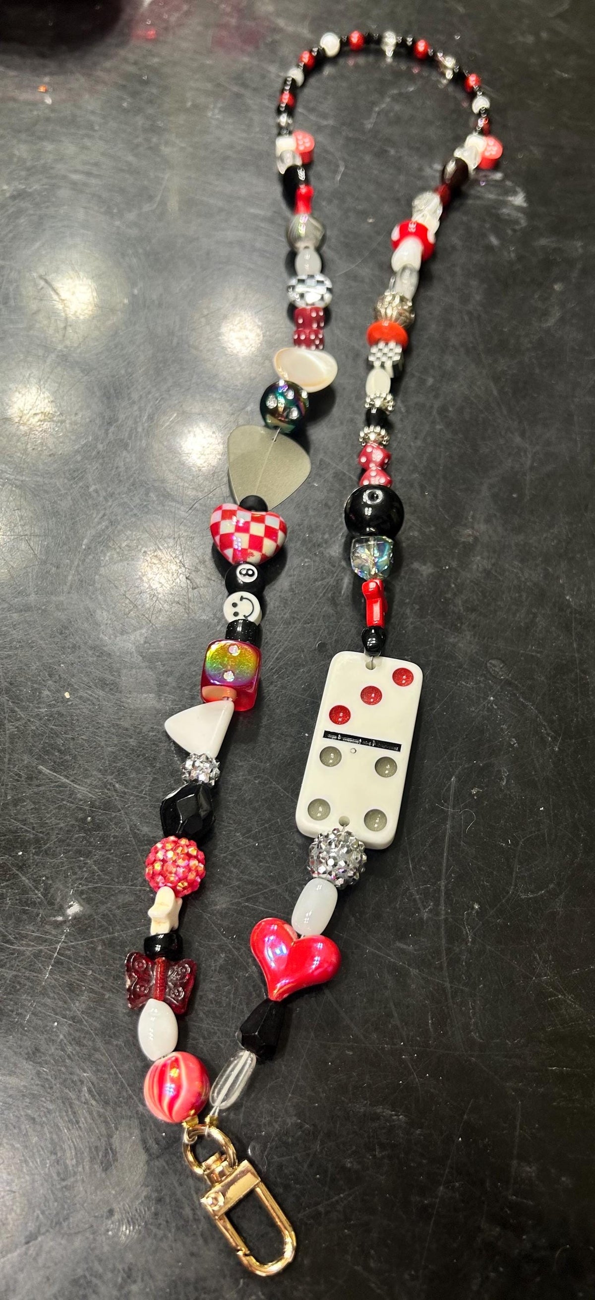 Custom Colorful Beaded Teacher Lanyard | Boho Statement Dopamine Jewelry